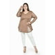 thumbnail image 4 of Blusa con detalle de malla Roman Fashion /Tallas Extras, 229 (Cafe) cafe 42, 4 of 5