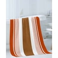 thumbnail image 3 of Burnt Orange Farmhouse Bath Towels for Bathroom Set,Luxury Microfiber Towels Gifts for Women,Quick Dry Beach Kitchen Hand Hair Face Towel and Dish Washcloth,Orange Brown Striped Yoga Towels+Set, 3 of 7