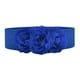thumbnail image 1 of Cinturón ancho para mujeres cinturón elástico cinturón grande flor elegante cinturón cinch Azul real, 1 of 8