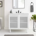 thumbnail image 2 of Calla 36" Perforated Metal Bathroom Vanity in White White, 2 of 11
