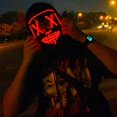 thumbnail image 2 of mask halloween masks costume purge mask Cosplay Halloween Gifts - Light up Mask Cosplay, Halloween Costumes for Men Adults Kids Boys, 2 of 5