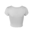 thumbnail image 3 of KOGMO Womens Short Sleeve Crop Top Solid Round Neck T Shirt, 3 of 7
