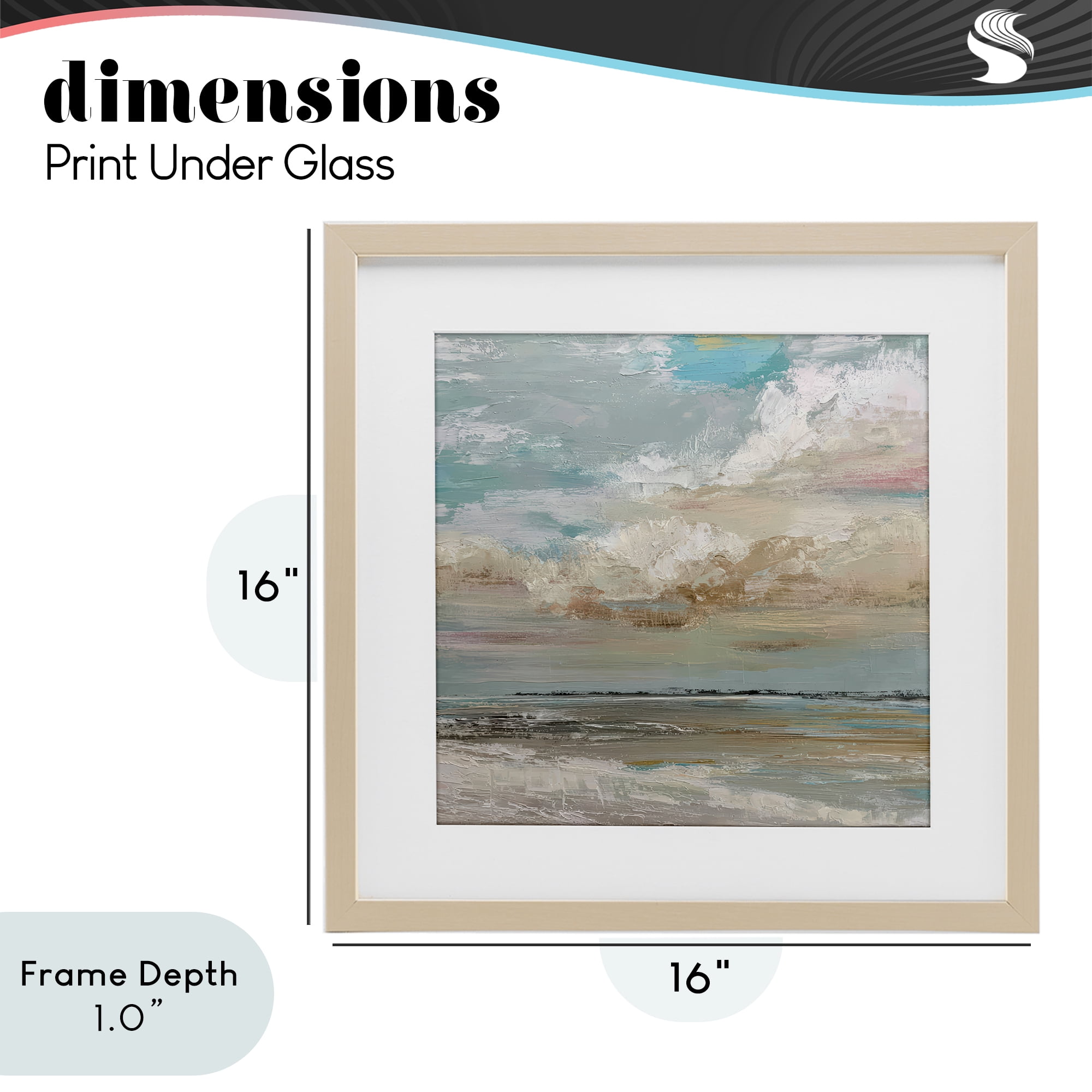 Stupell Industries Cloudy Beach Brushstrokes Birch Framed Print Under Glass, design by Kim Curinga