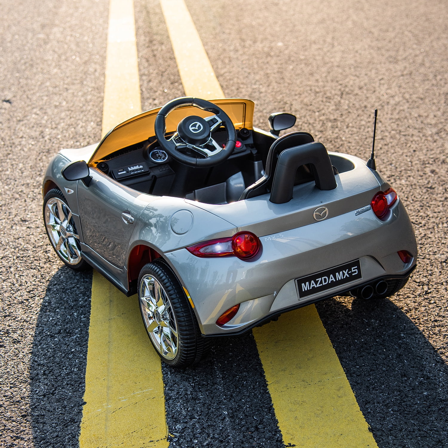 CIPACHO Licensed MAZDA MX-5 RF,12V Powered Ride On Car with 2.4G Parents Remote Control, Electric Toy Car for Kid 3-6, Gray CIPACHO Licensed MAZDA MX-5 RF,12V Powered Ride On Car with 2.4G Parents Remote Control, Electric Toy Car for Kid 3-6, Gray