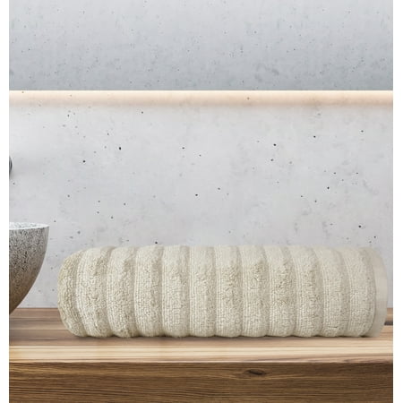 Mainstays Performance Textured Bath Towel, 54" x 30", Papyrus Beige
