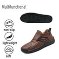 thumbnail image 4 of Mens Fashion Loafers Leather Casual Shoes Lightweight Comfortable Walking Shoes Non-slip Soft Driving Shoes Brown 8.5 US, 4 of 7