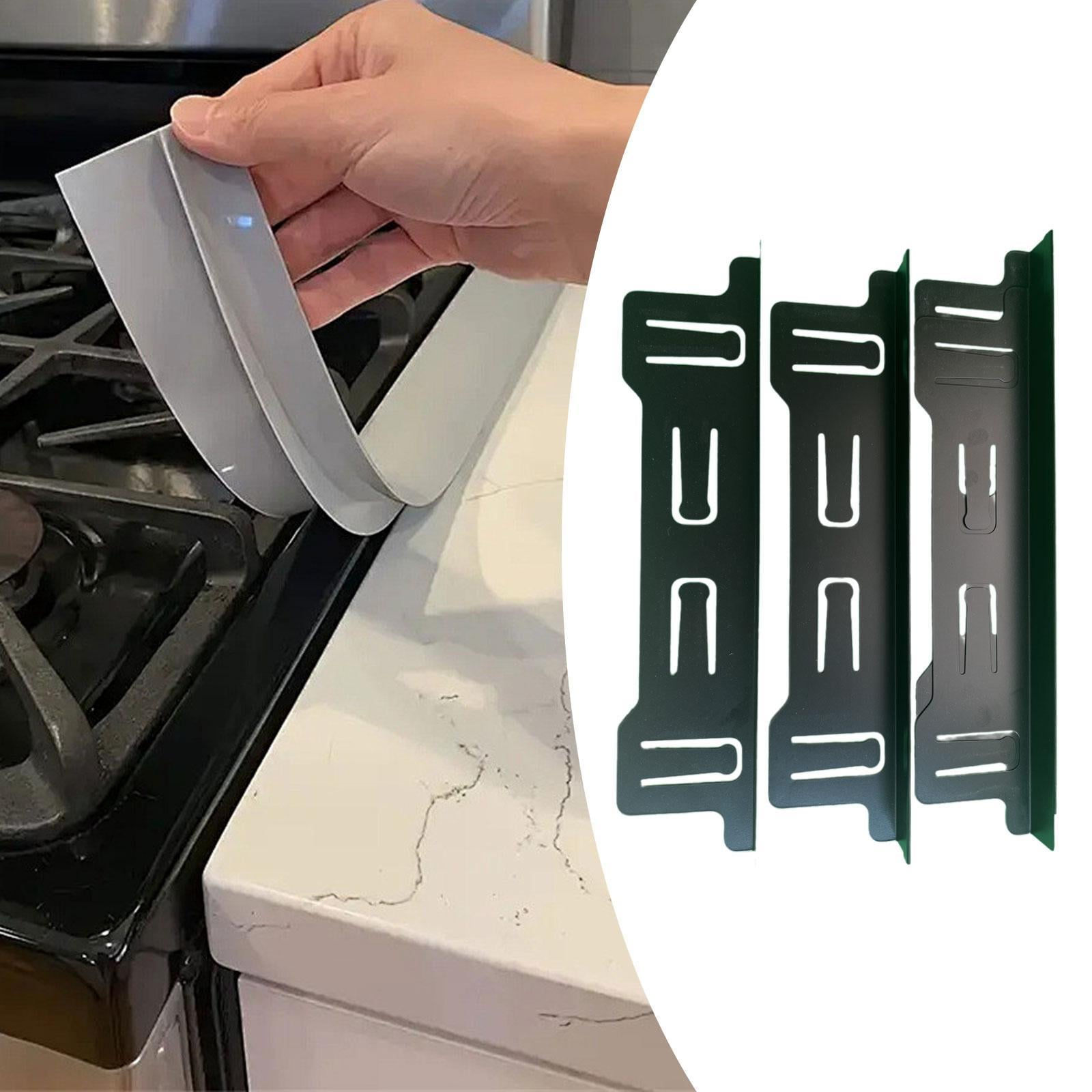 Fancyes 4Pcs Stovetop Space Covers Heat Resistant Cabinet Space Filler for Dining Room Black