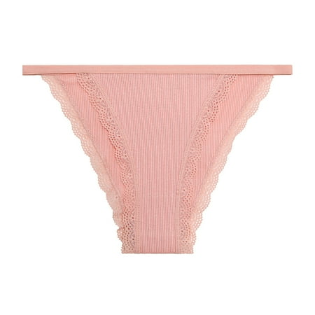 

WZHKSN Womens Solid Panty Pink Transparent Briefs 1-Pack