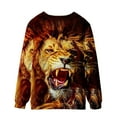 thumbnail image 3 of Fesfesfes Oversized Sweatshirt for Men Round Neck Sweater Leopard Printed T-shirt Non Printing Casual Sports Long Sleeved Top Sweater Graphic Hoodie Holiday, 3 of 4