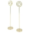 thumbnail image 2 of Table Card Decor, Metal Steady Table Number Holder Electroplating Technology  Performance Semicircle Convex Design  For Anniversary Party For Wedding Office Gold, 2 of 8