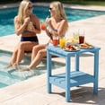 thumbnail image 5 of FUNDAZE HDPE 2-Layer End Table for Living Room, Outdoor Side Table, Patio Small End Table, Light Blue, 5 of 12