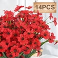 thumbnail image 3 of Bundles Artificial Flowers Outdoor Red Fake Flowers UV Resistant No Fade Faux Outdoor Plants Garden Porch Window Box Decorating (, Red), 3 of 5