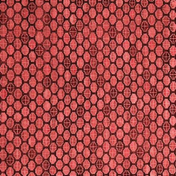 Ahgly Company Indoor Square Abstract Red Modern Area Rugs, 6' Square