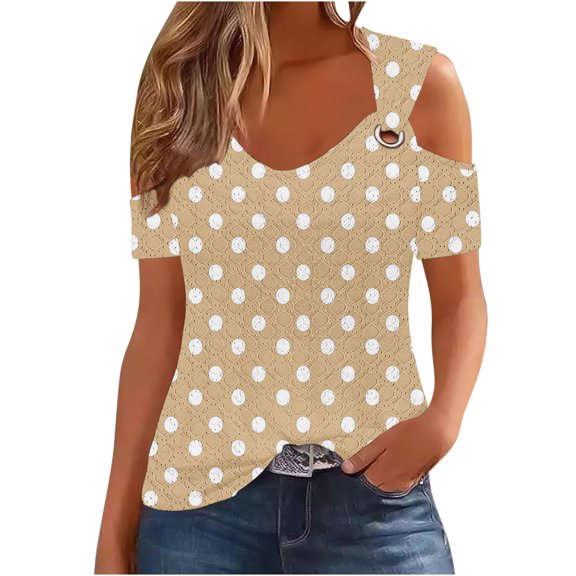Sexlip Womens Swimsuit Set Polka Dot V Neck Cover Up Design Short Sleeve Slim Silhouette Breathable Fabric for Casual Beach Days Yellow XL