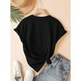 thumbnail image 4 of T-Shirt Rétro pour Femmes avec Imprimé Cœur Noir - Col Rond, Manches Courtes, Coton, Lavable en Machine pour Style Sportif Décontracté d'Été, Mode Décontractée d'Été, 4 of 6