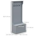 thumbnail image 3 of HOMCOM Portemanteau d'Entrée avec Porte-Manteau, Rangement et Banc d'Assise, Gris, 3 of 10
