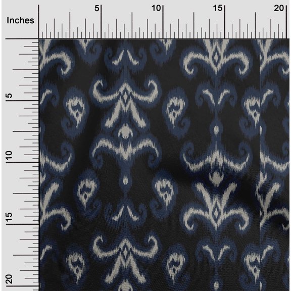 oneOone Viscose Chiffon Fabric Paisley & Floral Ikat Decor Fabric Printed BTY 42 Inch Wide