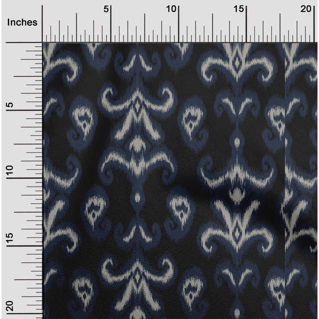 oneOone Viscose Chiffon Fabric Paisley & Floral Ikat Decor Fabric Printed BTY 42 Inch Wide