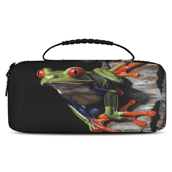 Herdesigns Frog Carry Case Compatible for Nintendo Switch OLED Model 2021/Switch 2017, Protective Travel Switch Carrying Case with 20 Game Card Slots for Switch Console & Accessories