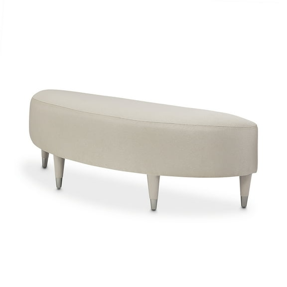 Michael Amini Kathy Ireland Eclipse Accent Bench - Ivory/Moonlight Gray