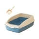 thumbnail image 1 of Caja de arena para gatos, bandeja de arena para mascotas, caja de arena para gatos, inodoro antisalpicaduras para gatos, inodoro para animales blanco y azul, 1 of 9
