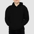 thumbnail image 6 of Zylarhe Boys Girls Sweatshirts Boys Fashion Winter Comfort Hooded Top Long Sleeve Solid Color Sweatshirt Outerwear Garment for Fall Season 7-8 Years Black, 6 of 7