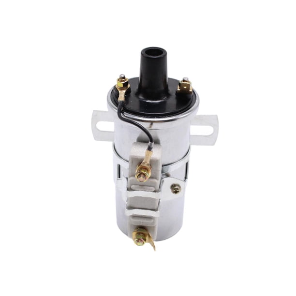 Bobina de alto rendimiento,Bobina de encendido metálica de alto rendimiento de 40.000 voltios,Recipiente de 12 V con resistencia de lastre universal,Bobina de alto rendimiento de 40000