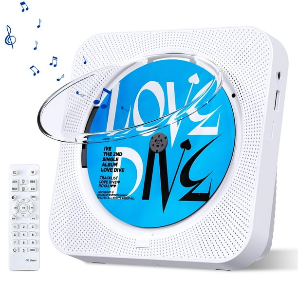Reproductor de CD MICOCIOUS Bluetooth de escritorio con altavoces y radio FM