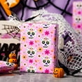 thumbnail image 2 of Pink Sugar Skull Wrapping Paper Roll, Day of The Dead Wrapping Paper, Colorful Gothic Mexican Skull Floral Gift Wrap for Halloween, Birthday Christmas Nightmare Holiday (17 Inch X 33 Feet), 2 of 14