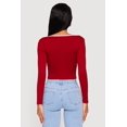 thumbnail image 5 of Women's Lace Detail Scoop Neck Long Sleeve Crop Top, 5 of 5