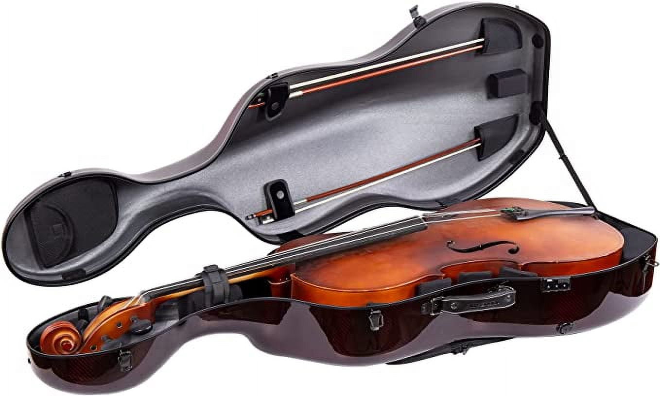 Crossrock 100% Carbon Fiber Case fits 4/4 Full-Size Cello, 7 Lb Lightweight