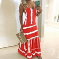 thumbnail image 3 of Robe Longue Boho pour Femmes à Bretelles Spaghetti Sans Manches à Rayures Imprimées d'Été Décontractée Longue, 3 of 5