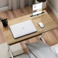 thumbnail image 3 of SOGES Bureau d'Ordinateur Portable Réglable et Mobile avec Fente Intégrée pour Lit et Sofa, Chêne, 3 of 5