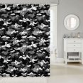 thumbnail image 2 of Manfei Abstract Camouflage Shower Curtain 72Wx84L, Countryside Camo Bathroom Shower Curtain, Gray Black, 2 of 5