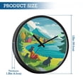thumbnail image 3 of Indoor 12' Voice-Activated Luminous Decoration Wall Clock With LED Night Light Blue Water Green Trees, 3 of 8