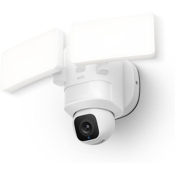 eufy Floodlight Camera E30, Security Camera Outdoor, 360° Pan&Tilt, AI Detection and Tracking, 2K Video, 2.4GHz Wi-Fi, 2,000 Lumens, Custom Voice and Light Alerts, 24/7 Recording