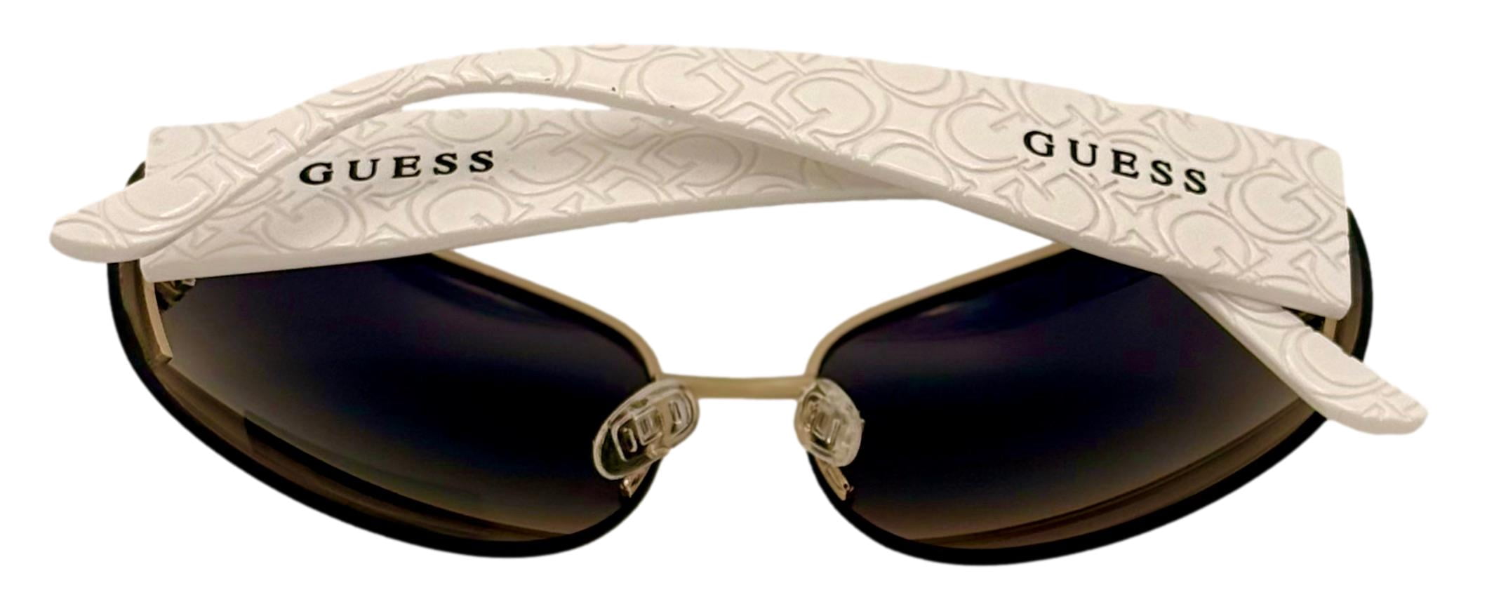 Guess Mens Rectangle Rimless Sunglasses, Smoke Mirror Lens. GO00034. 32X
