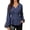 Blue, variant on Blouses for Women Dressy Casual V Neck Long Sleeve Smocked Waisted Shirts Business Office Work Fall Peplum Tops with Decorative Buttons