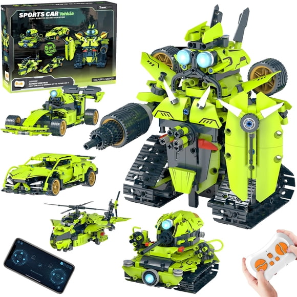 STEM Building Kits for Kids 6-14, 5in1 App & Remote Control STEM F1/Tank/Car/Robot Building Toys, Formula 1 Model Car Kits, 636 Pcs Educational Build