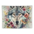 thumbnail image 5 of Orinice Wolf Flowers Watercolor Tapestry Wall Hanging Unique Style Graphic Tapestries for Home Wall Decor Art Living Room Bedroom Apartment Farmhouse Dorm 40x30inch, 5 of 6