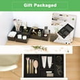 thumbnail image 5 of 7-Piece Drawer Organizer Boxes，Multi-Use Storage Bins Dividers，Kitchen Utensil Holder, Box Tray for Bathroom, Vanity, Makeup, Junk Drawer & Office Desk,Bamboo, 5 of 8