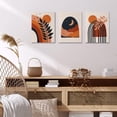 thumbnail image 2 of Boho Wall Art Set Of 3 Boho Art Prints Boho Room Decor Mid Century Modern Minimalist Terracotta Art Gallery Art Neutral Abstract Geometric Wall Decor Black Beige Orange Artwork Pictures 12"x16", 2 of 15