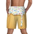 thumbnail image 4 of Gaeub White Ice Cream Mens Swim Trunks Stretch Beach Shorts Quick Dry for Men Swim Shorts Swimwear with Pockets- 3X-Large, 4 of 9