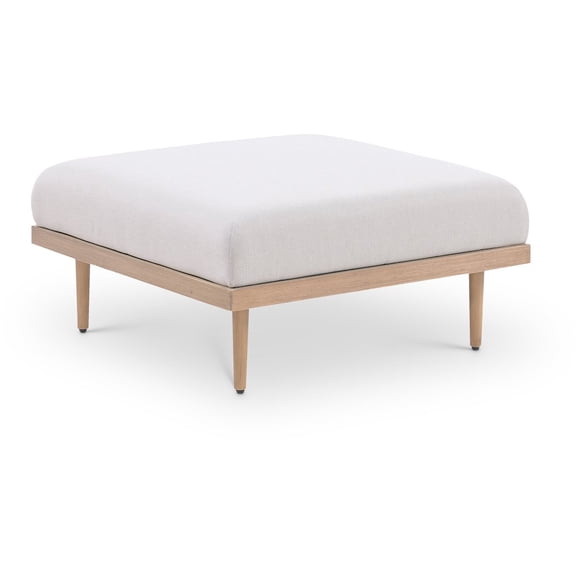 Meridian Furniture Laguna Beige Water Resistant Fabric Outdoor Modular Ottoman