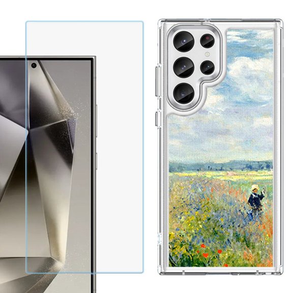 Phone Case for Samsung Galaxy S26 Ultra, with Screen Protector, by OneToughShield - Poppy Field