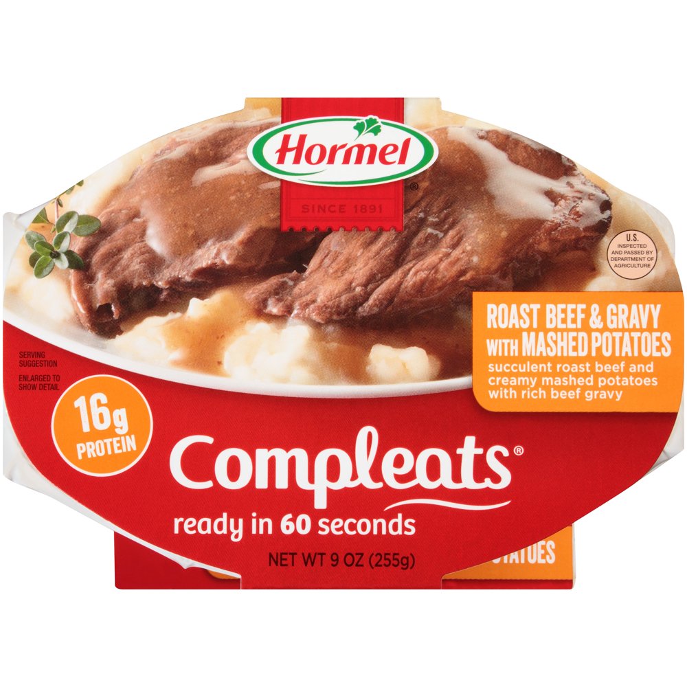 Hormel Compleats Roast Beef & Gravy, with Mashed Potatoes, 9 Oz (1 Pack)