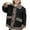 Black, variant on CYRBOKO Boys Faux Leather Jackets, Long Sleeve Fleece Lined Full Zip Thermal Winter Outerwear Brown Size 7-8 T