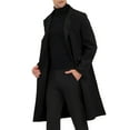 thumbnail image 4 of INSPIRE CHIC Men's Coats Single Breasted Lapel Collar Long Sleeve Back Slit Outerwear Coat M Black, 4 of 7