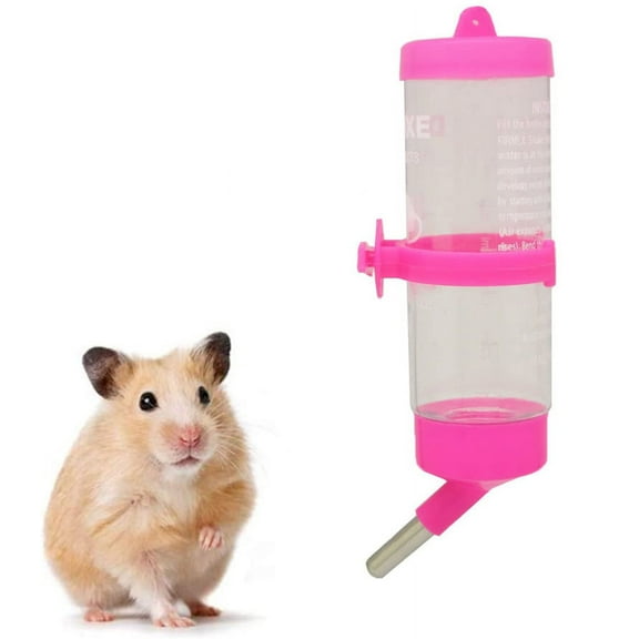 Walbest Pet Drinking Bottle Hanging Water Feeding Bottles Auto Dispenser for Hamsters Rats Small Animals Ferrets Rabbits Small Animals(125ML Pink)