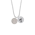 thumbnail image 2 of Delight Jewelry Stainless Steel Pumpkin Spice and Everything Nice Disc - Silvertone Script Initial Disc - F - Charm Necklace, 20"+3", 2 of 4